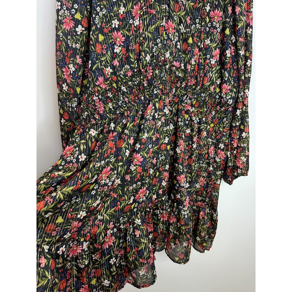 NEW Old Navy Waist-Defined Floral Shine Mini Dress Multi Shimmer Plus Size XXL - Picture 7 of 13